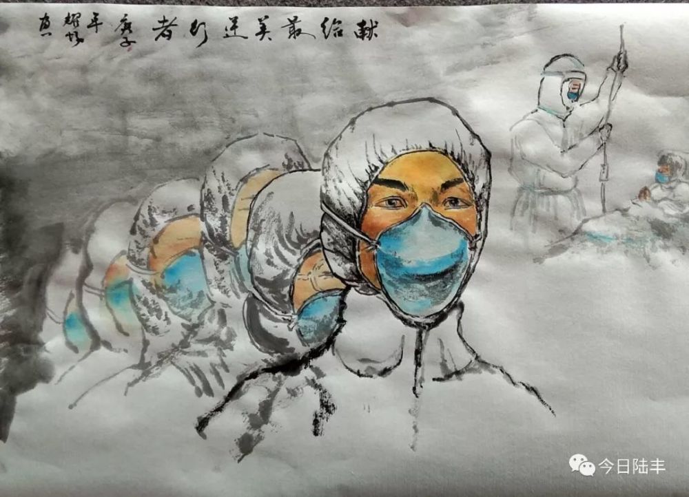 陆丰这些人创作了抗疫画作!传递正能量!
