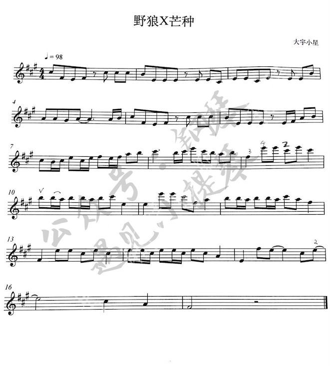 不太一样的《野狼disco&芒种》附谱
