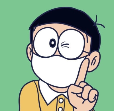 新型冠状病毒,戴口罩,经典动漫人物,柯南,大雄
