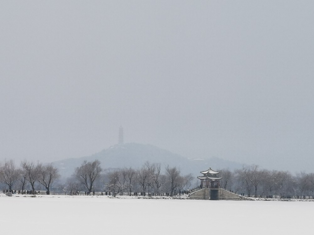 图说北京:今日到访皇家园林颐和园,雪落人间昆明湖上有仙境