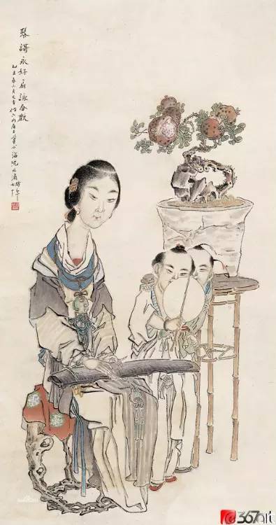 仕女,潘振镛,沈 燧,冯超然,沈心海,胡锡珪
