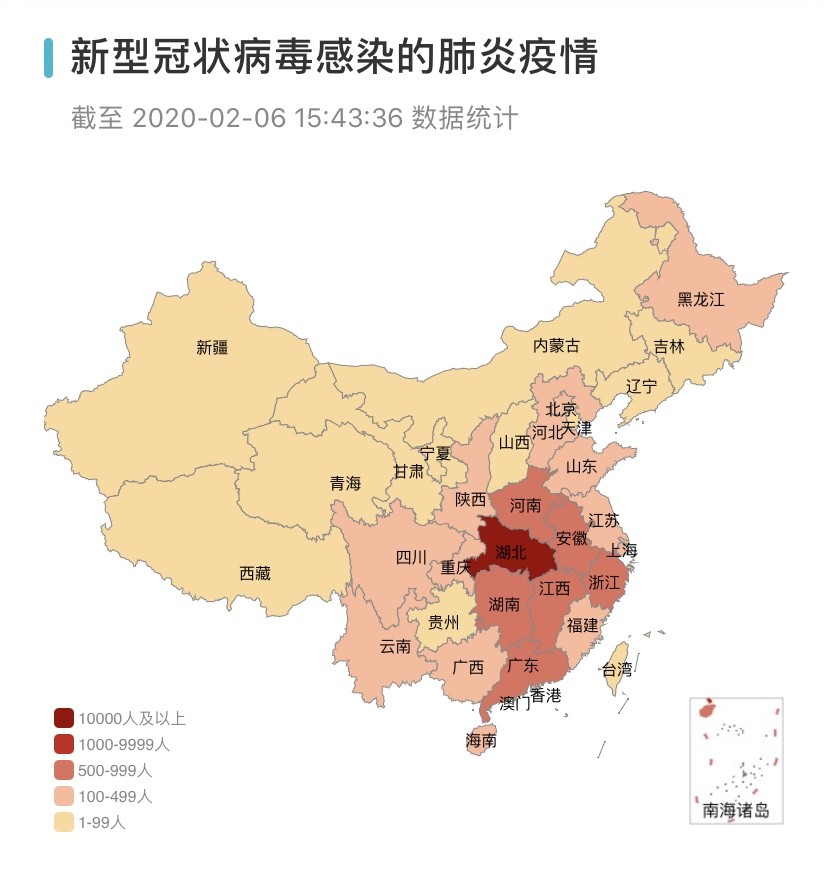 截至2020-02-06 16:27 全国新型冠状病毒肺炎疫情: 确诊:28109 疑似