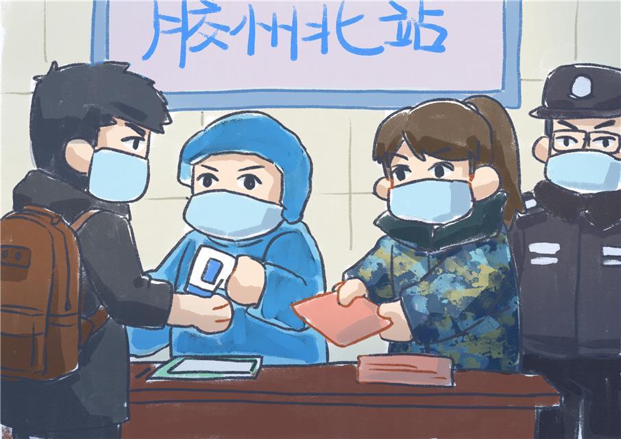 青岛胶州:90后女孩用画笔展示疫情防控精彩画面