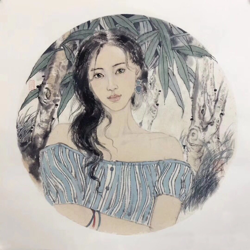 美院画家现代女性国画肖像作品欣赏