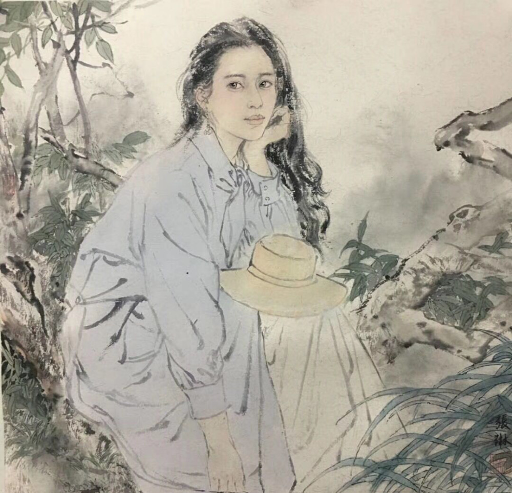 美院画家现代女性国画肖像作品欣赏