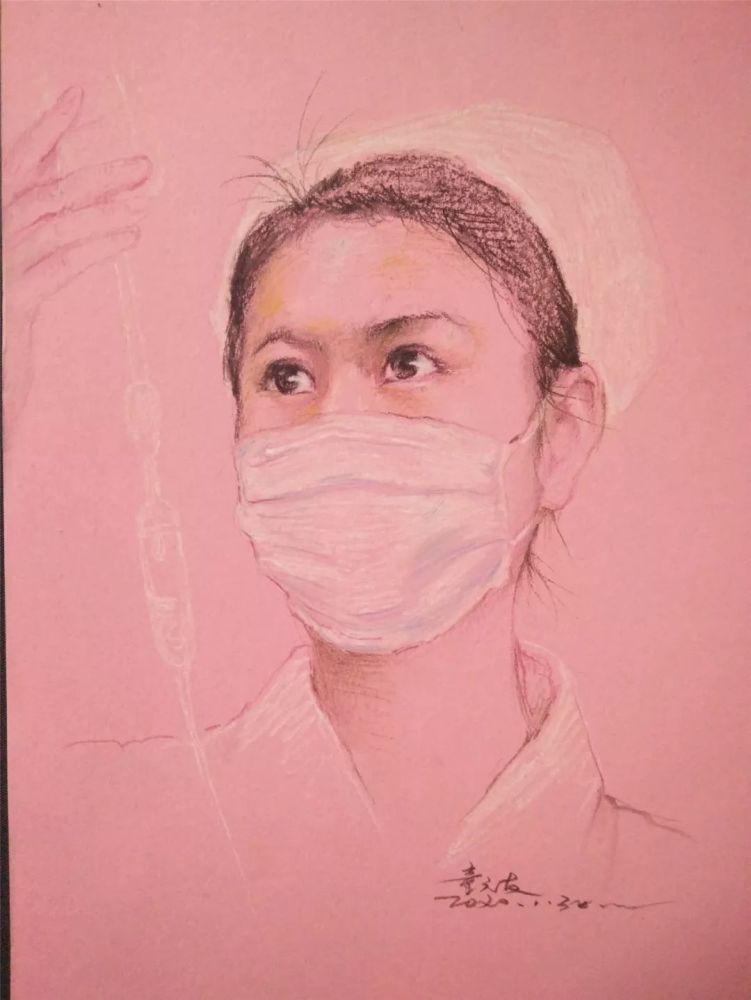 《最美天使之峨眉护士 》 铅笔画