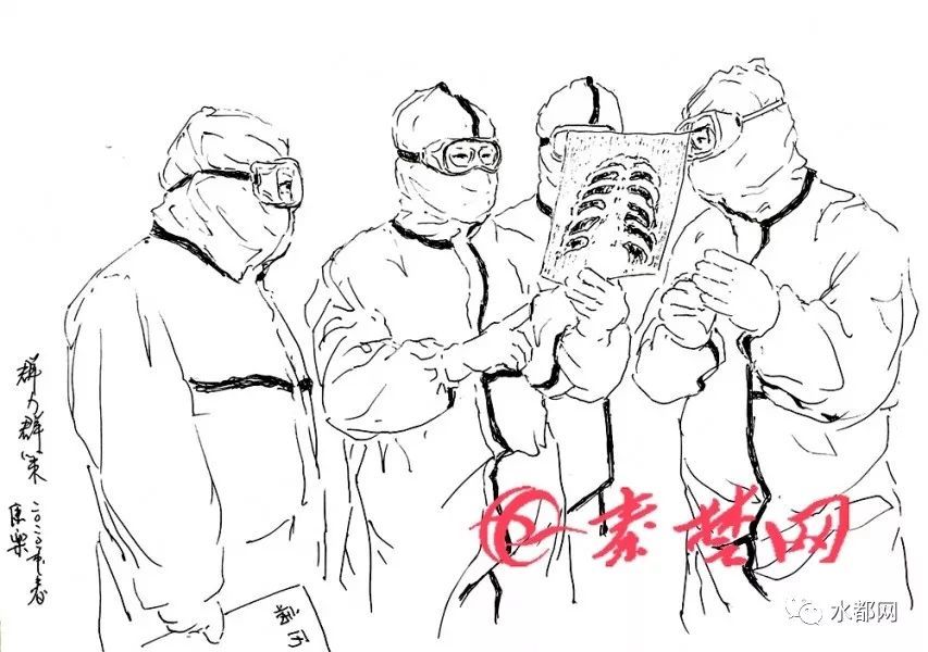丹江口退休党员手绘战"疫"图!传递防疫正能量