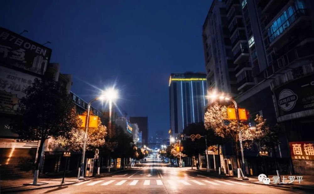 不再拥堵的街头 让城市越发的安静 街头一盏盏明亮的路灯 指向光明与