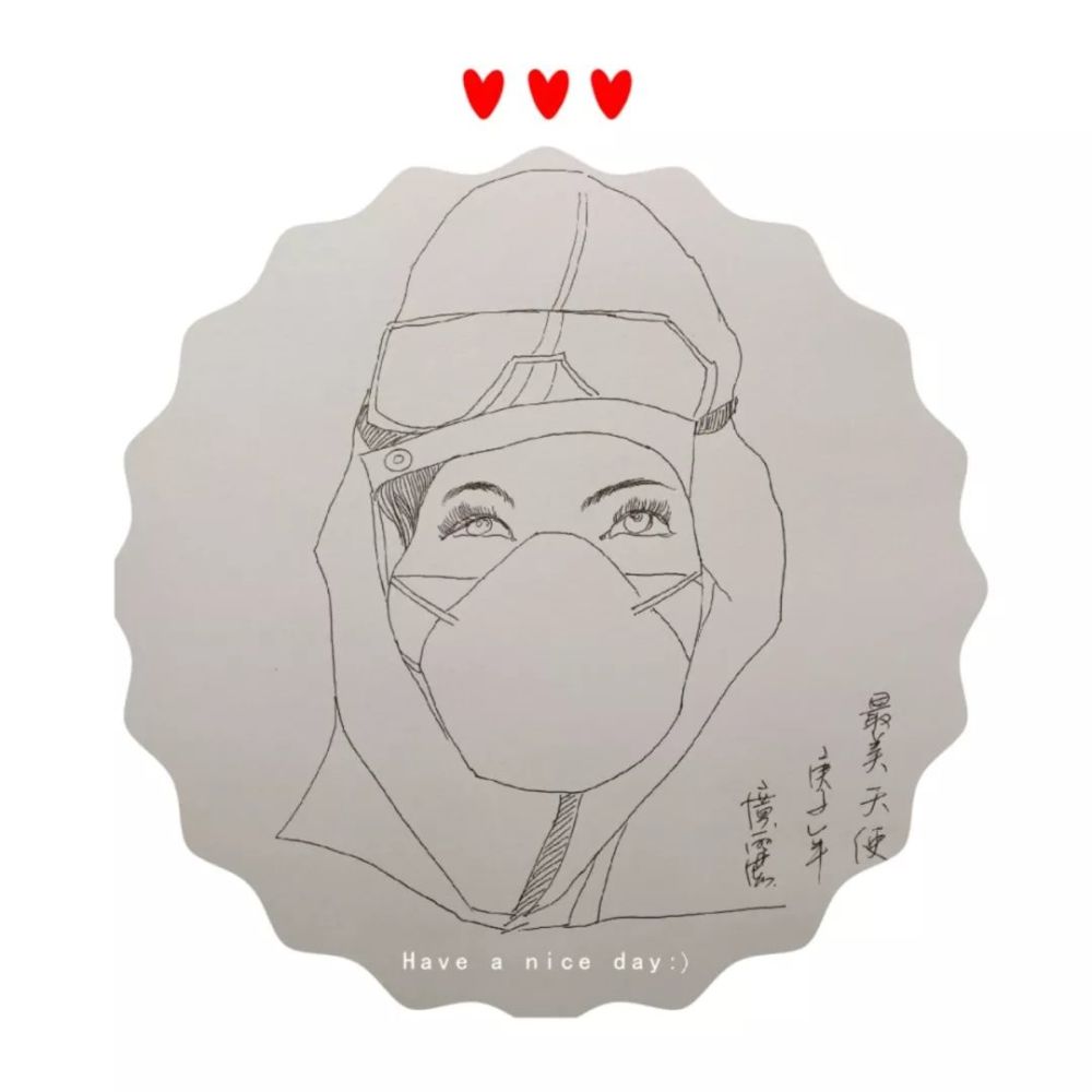 线描致敬"逆行者"