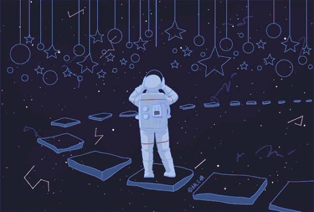宇航员背景图‖星星都睡着了,再悄悄想你一下吧