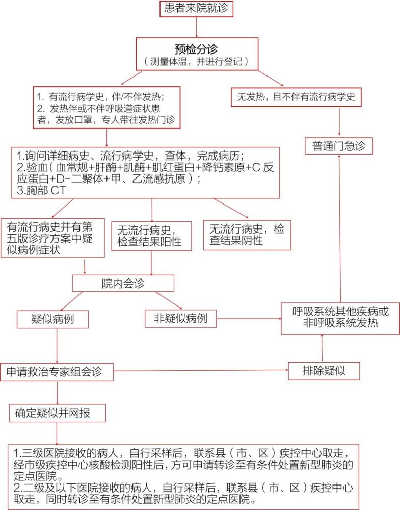 发热门诊诊疗流程图