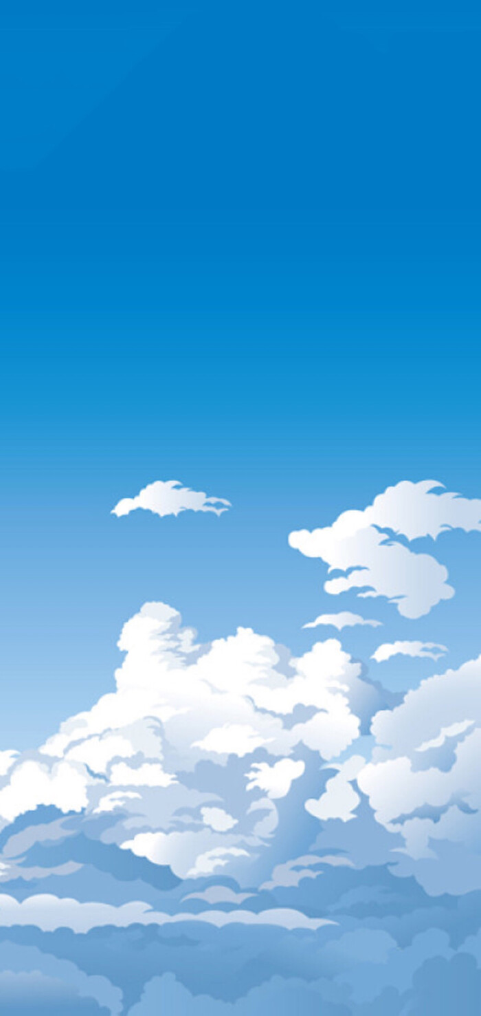 系列四 蓝色 插画壁纸背景图 总喜欢一个人,安静仰望那片蓝天