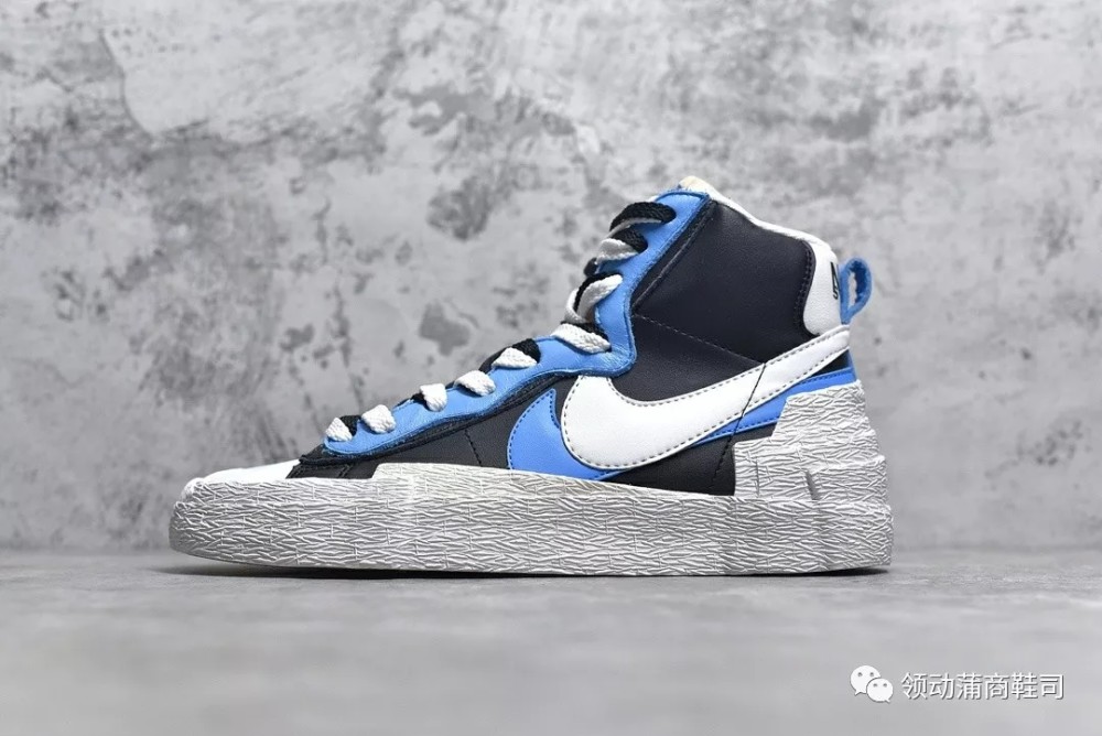 sacai x nike blazer 解构 白蓝 素材欣赏