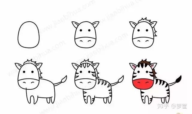 怎么画小斑马简笔画