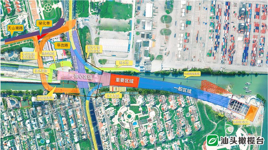 因汕头海湾隧道北岸封闭施工需要 中山东路-天山南路交界路段明起需