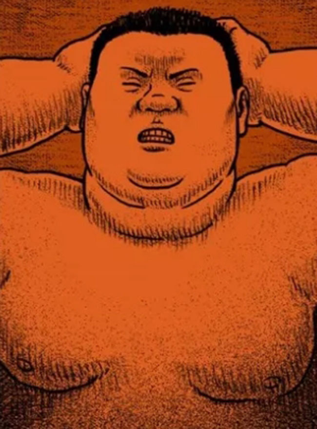 无声漫画:体重三百斤的胖子希望自己的体重能撇去一半