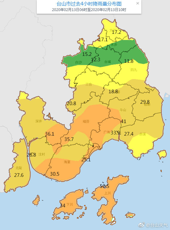 台山,川岛镇,赤溪镇,冰雹,大风