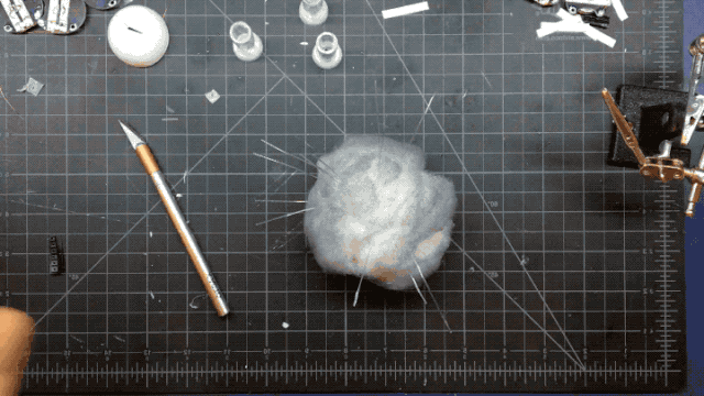 整理下棉花外形,使之更蓬松一些.