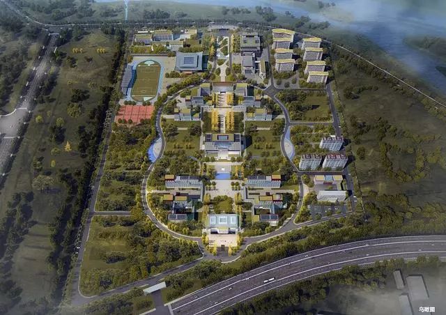 新校区鸟瞰效果图 西藏藏医药大学新校区设计上即沿袭传统西藏建筑