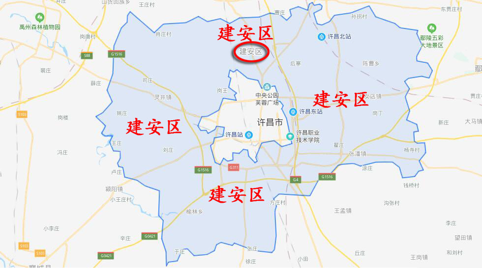 建安区,泽州县,东辽,晋城,许昌