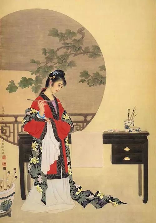 红楼梦,工笔画,林黛玉,薛宝钗,王美芳,元春