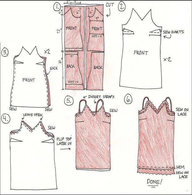 睡衣,吊带连衣裙,手工制作,服装设计