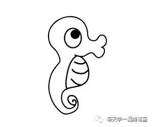 每天学一幅简笔画-可爱的海马简笔画步骤画法图片大全