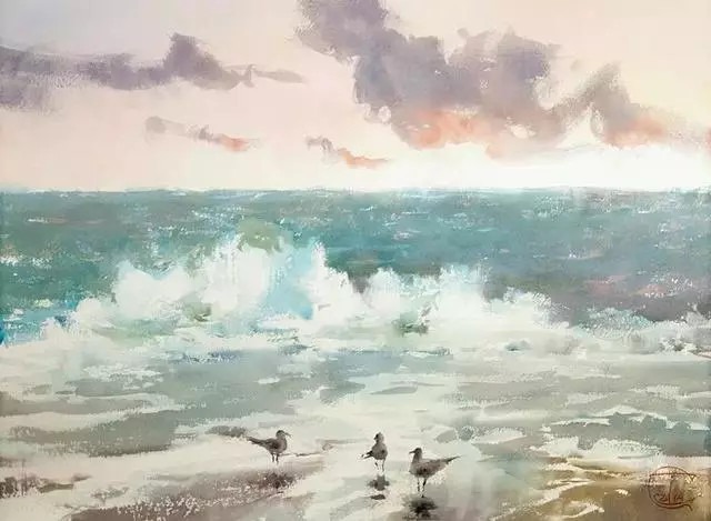 sergeytemerev,水彩,风景画,画家,大海