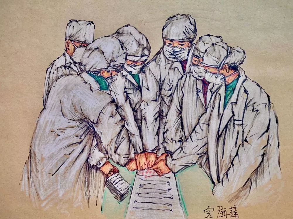 团结"艺"心·抗击疫情——阿旗师生绘画作品展示