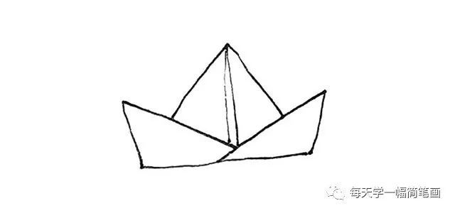 每天学一幅简笔画-简单几步学画折纸船简笔画步骤图解