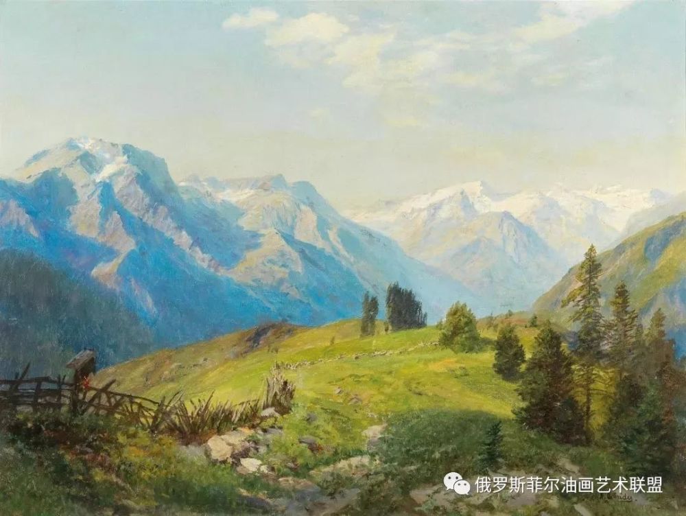 奥地利艺术家康拉德·佩特里德斯风景油画作品欣赏