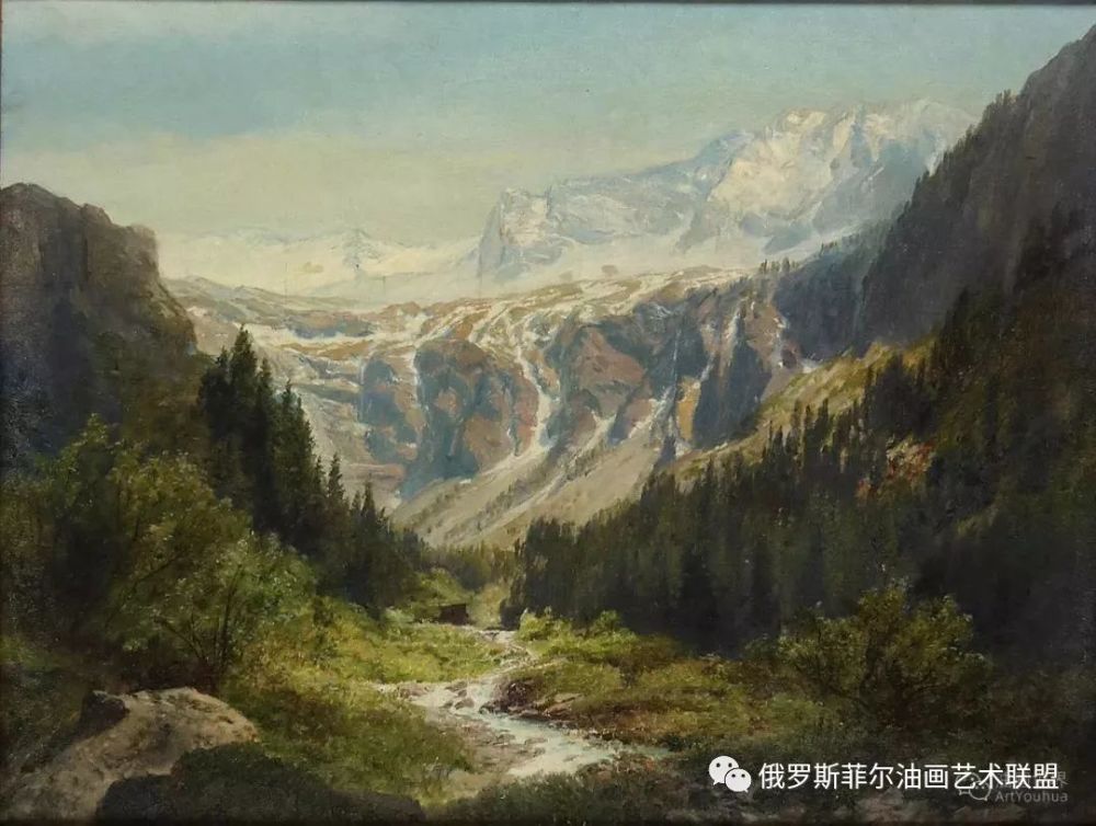 奥地利艺术家康拉德·佩特里德斯风景油画作品欣赏