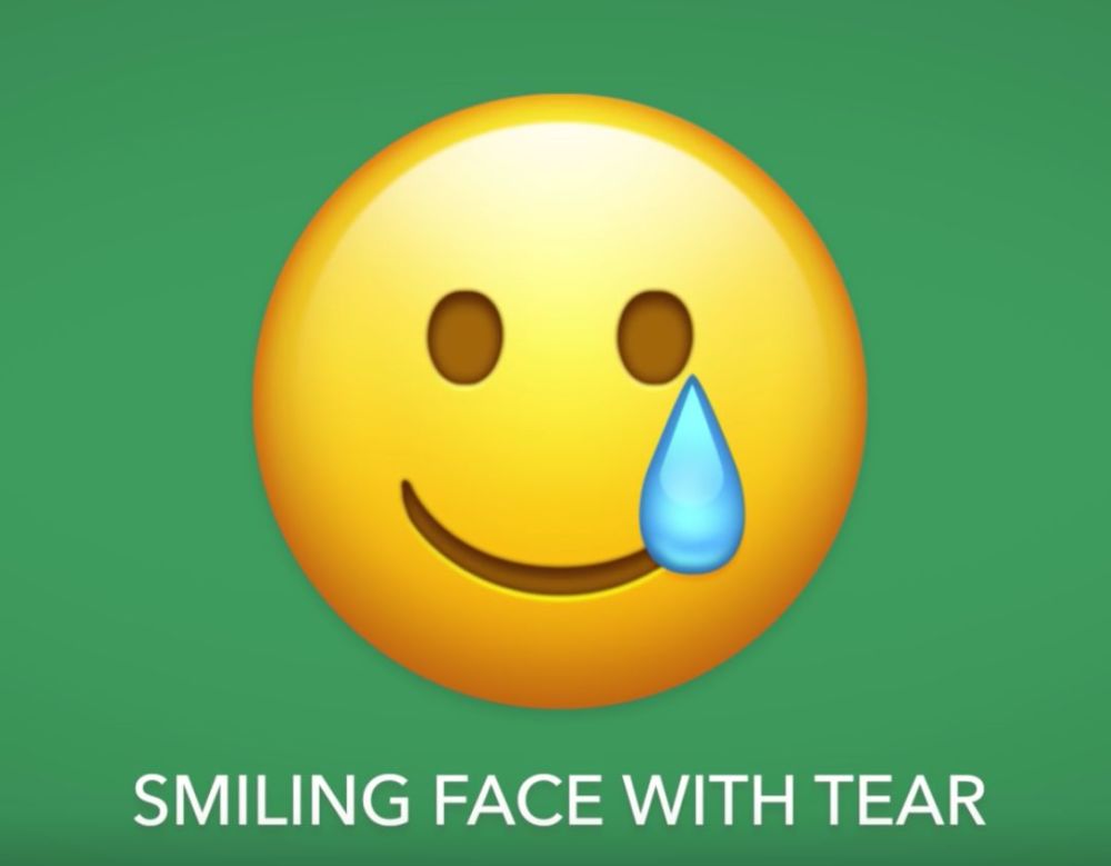 今年emoji新加了它的好兄弟—— 笑中含泪(smiling face with tear)