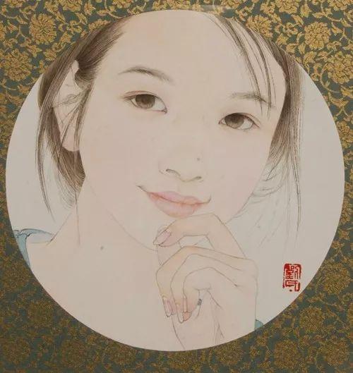 何家英高徒,美女博士刘瑶工笔人物画,太性感!