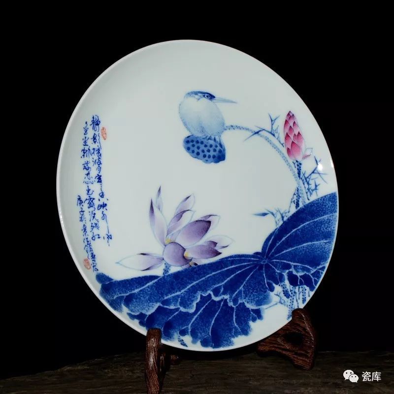 何传宏,斗彩,青花,荷花