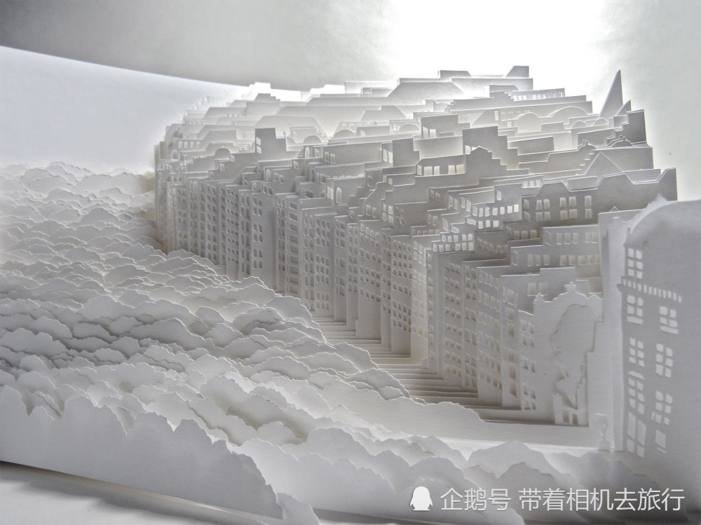 日本艺术家ayumi shibata使用"撕纸"的方式制作了复杂的城市和自然