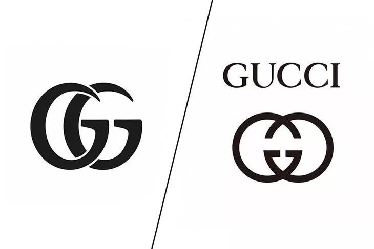 重叠双g logo vs 对称双g logo