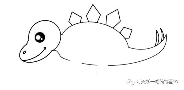 每天学一幅简笔画-可爱剑龙简笔画步骤图片教程