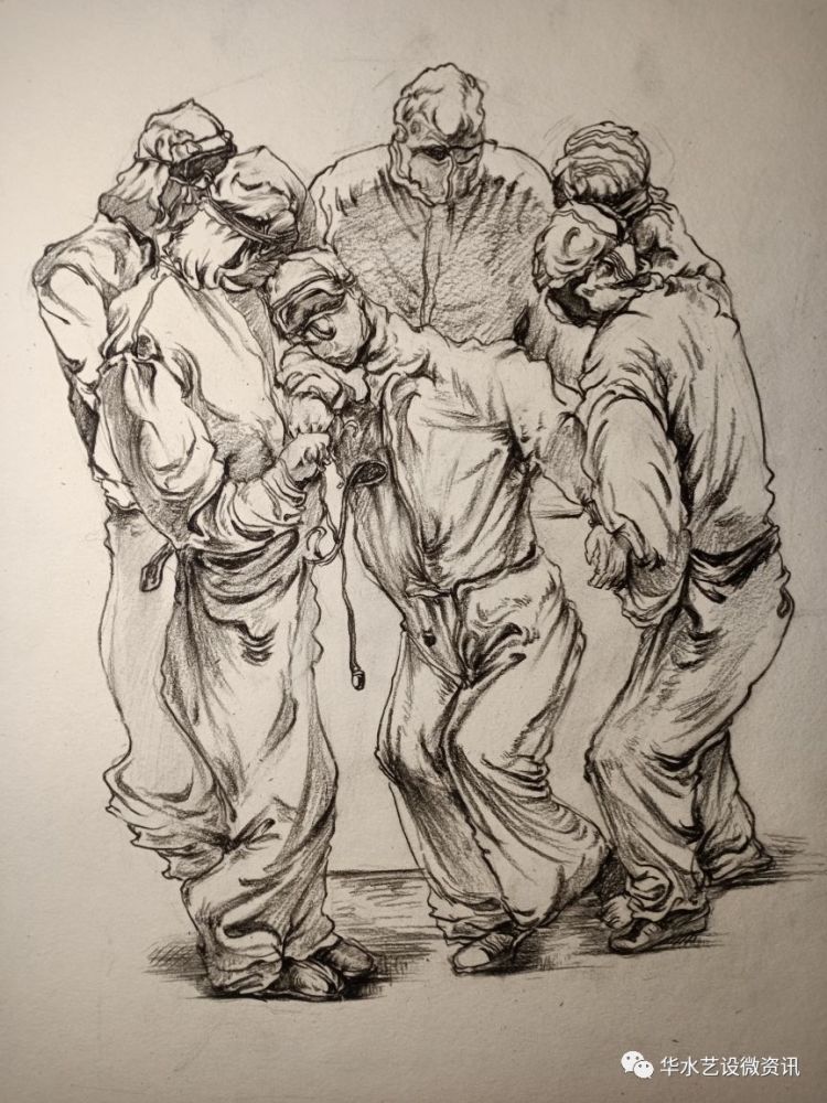 以"艺"抗"疫"——华北水利水电大学师生抗击疫情美术作品欣赏