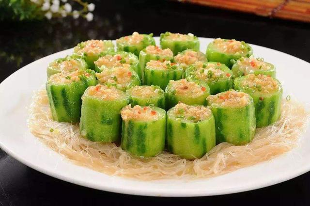 精选美食,美味素菜:醋溜白菜心,清蒸蒜蓉丝瓜,芽菜萝卜条