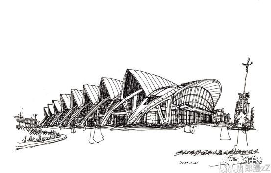 梅赛德斯-奔驰博物馆,辛亥革命纪念馆,手绘,速写,悉尼歌剧院,广州大