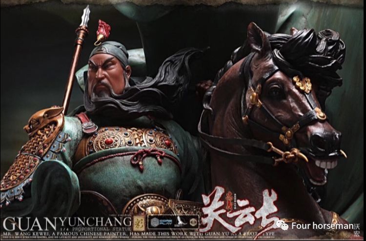 4,关公左手竖起两只手指右手拿刀,寓意义薄云天 (现在知道一入门口就