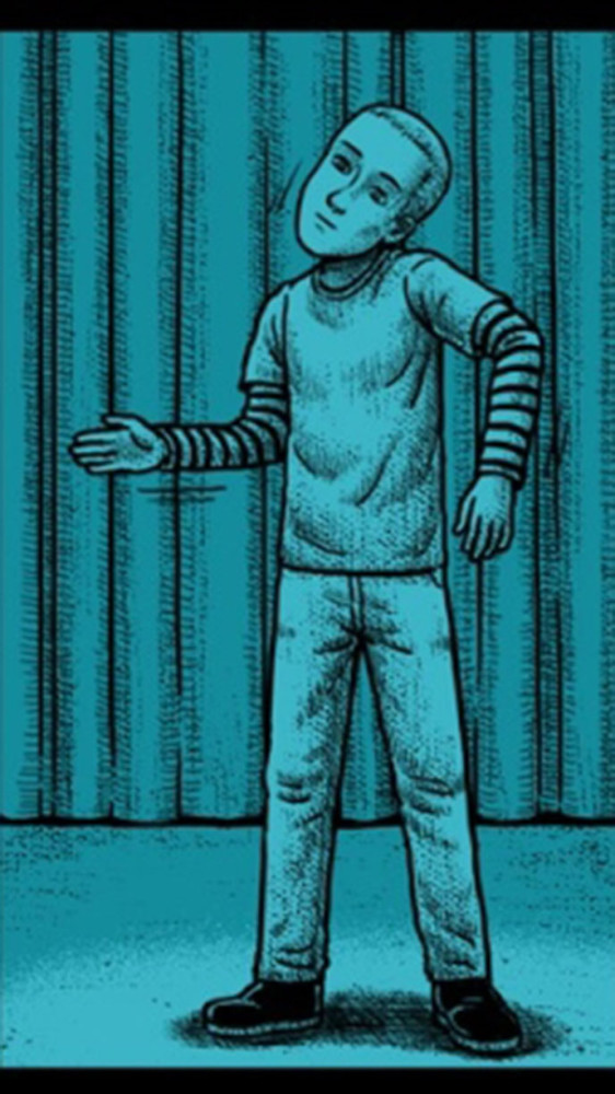 放映机漫画:披着人皮的机器人