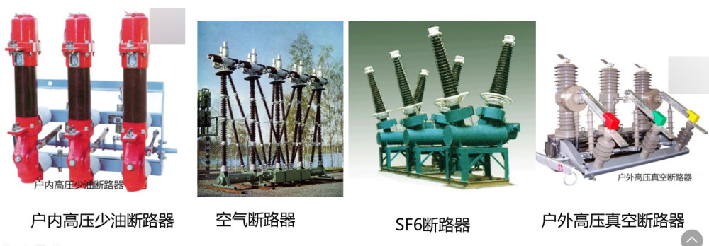 用下列字母表示:s—少油断路器;d—多油断路器;k—空气断路器;l—六