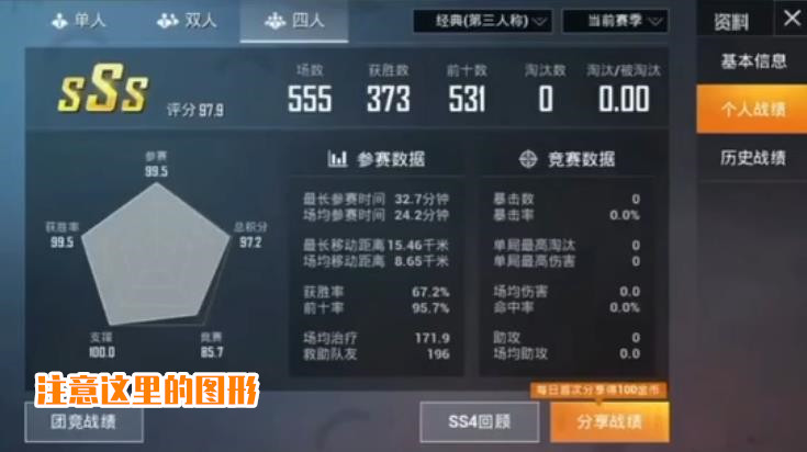 至于《和平精英》ss1-ss4赛季的段位,在截图中并没有看到,而这也是