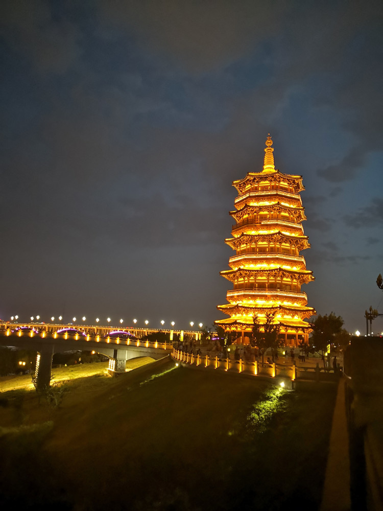 洛阳洛河北岸,风景独好网红打卡景点—瀍壑朱樱塔