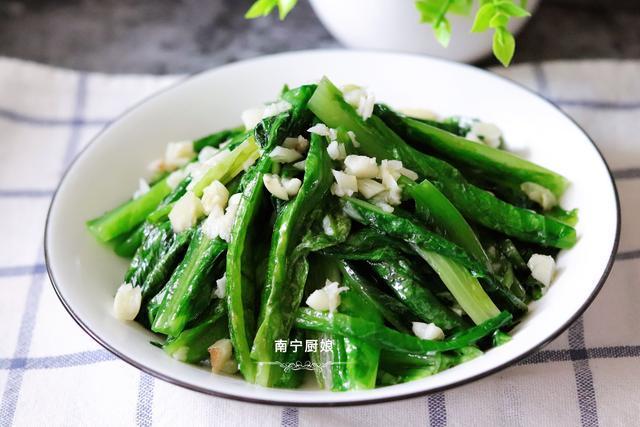 美食,油麦菜,大蒜,蒜香油麦菜,蔬菜