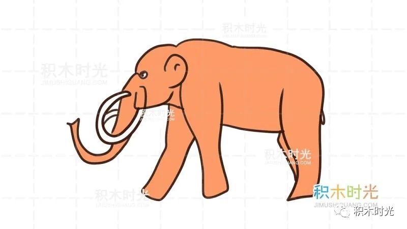 动物简笔画大全:画猛犸象简笔画