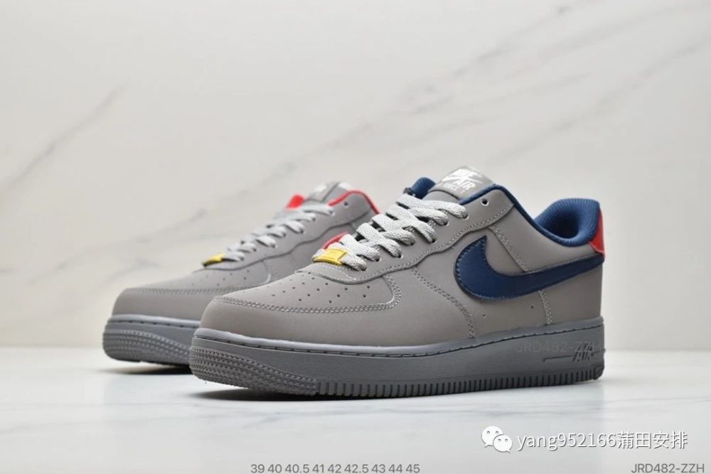 nike air force 1空军一号海外定制版"水泥灰"红蓝鸳鸯勾