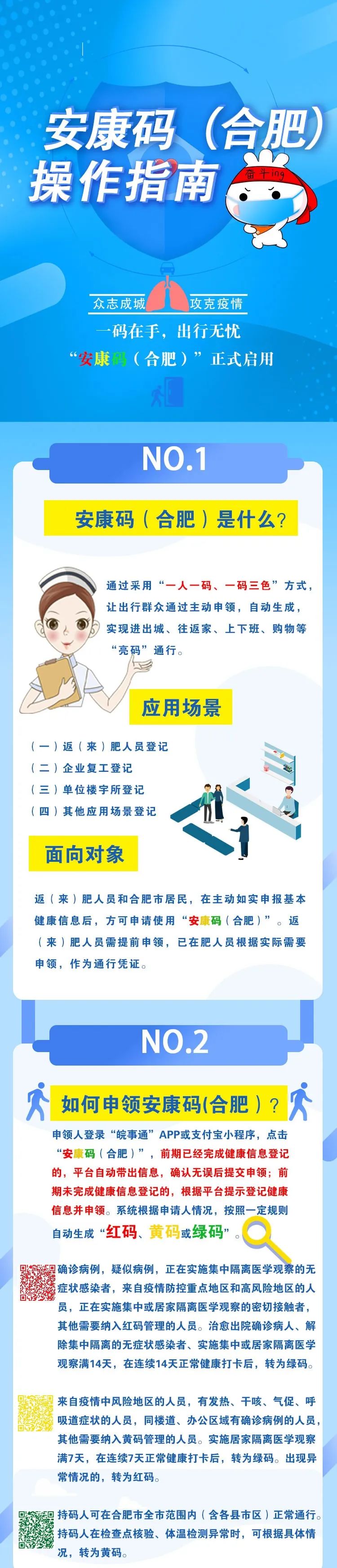 合肥三色"安康码"来了!红码隔离14天!黄码隔离7天!这样申领